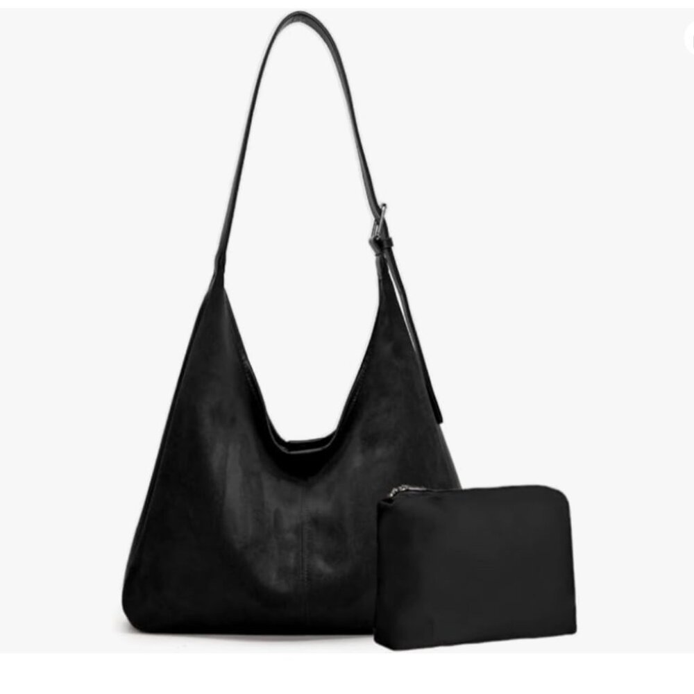 Suede Faux Hobo Tote Bag Handbag for Women Retro Slouchy Suede Hobo Bag NWT